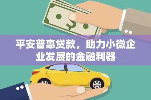 赣州平安普惠贷款，助力小微企业发展的金融利器