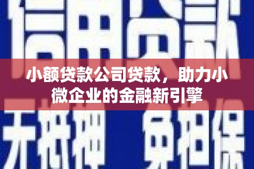 赣州小额贷款公司贷款，助力小微企业的金融新引擎