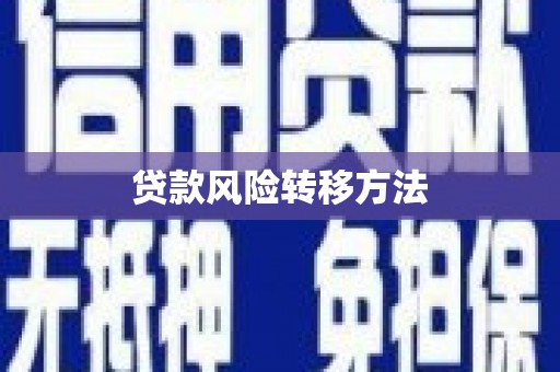 赣州贷款风险转移方法