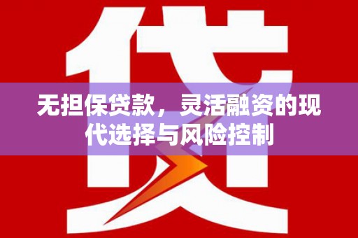赣州无担保贷款，灵活融资的现代选择与风险控制
