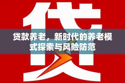 赣州贷款养老，新时代的养老模式探索与风险防范